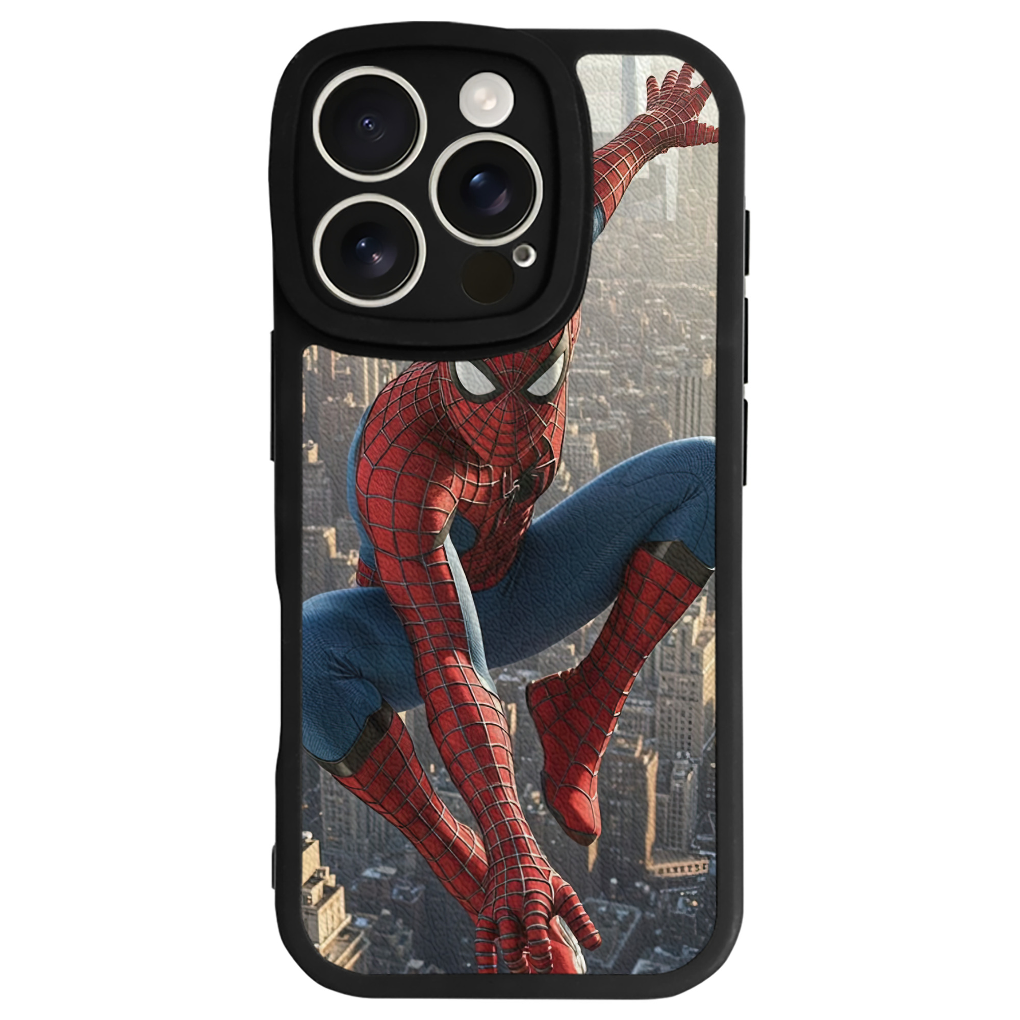 Spider Man スパイダーマン 【iPhone 16シリーズ対応】シリコンスマホケース（レザー調） 材質：シリコン